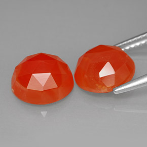 캐럿 천연 레드 오렌지 카넬리안 보석, 투명한, 9.17 mm, 투명/반투명