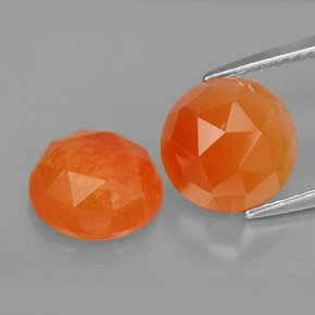 캐럿 천연 오렌지 카넬리안 보석, 투명한, 9.32 mm, 투명/반투명