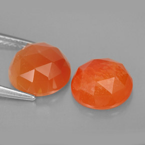 캐럿 천연 오렌지 카넬리안 보석, 투명한, 9.32 mm, 투명/반투명