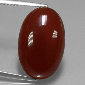 14.62캐럿 천연 레드 오렌지 카넬리안, 타원형 컷, 21.7×14 mm, 투명한