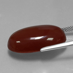 14.62캐럿 천연 레드 오렌지 카넬리안, 타원형 컷, 21.7×14 mm, 투명한