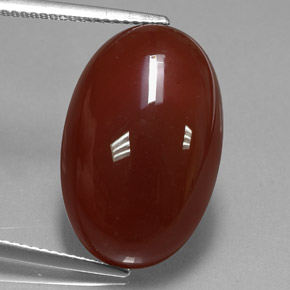 13.99캐럿 천연 레드 오렌지 카넬리안, 타원형 컷, 21.7×14 mm, 투명한