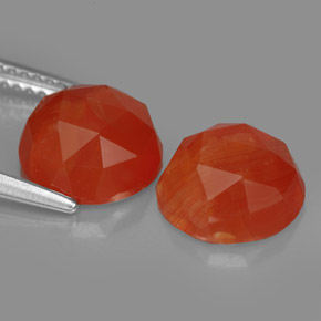 캐럿 천연 레드 오렌지 카넬리안 보석, 투명한, 9.07 mm, 투명/반투명