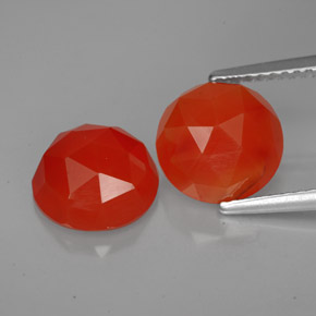 캐럿 천연 레드 오렌지 카넬리안 보석, 투명한, 9.21 mm, 투명/반투명