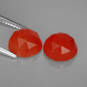 캐럿 천연 레드 오렌지 카넬리안 보석, 투명한, 9.21 mm, 투명/반투명