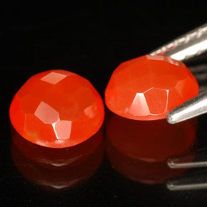 캐럿 천연 오렌지 카넬리안 보석, 투명한, 5.77 mm, 투명/반투명