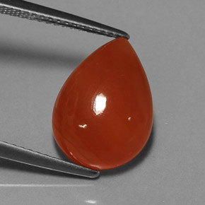 5.40캐럿 천연 레드 오렌지 카넬리안, 투명한, 14.1×10.2 mm, 투명/반투명