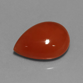 5.40캐럿 천연 레드 오렌지 카넬리안, 투명한, 14.1×10.2 mm, 투명/반투명