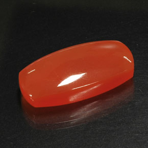 17.62캐럿 천연 레드 오렌지 카넬리안, 투명한, 25.3×12.3 mm, 투명/반투명