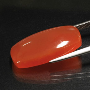 17.62캐럿 천연 레드 오렌지 카넬리안, 투명한, 25.3×12.3 mm, 투명/반투명