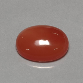 17.21캐럿 천연 레드 오렌지 카넬리안, 투명한, 20.2×15.4 mm, 투명/반투명