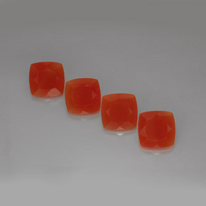 캐럿 천연 레드 오렌지 카넬리안 보석, 쿠션 컷, 10×10 mm, 투명한