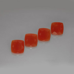 캐럿 천연 레드 오렌지 카넬리안 보석, 쿠션 컷, 10×10 mm, 투명한