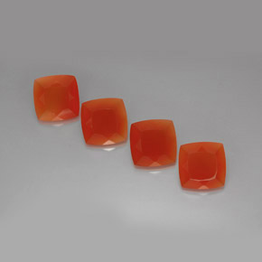 캐럿 천연 레드 오렌지 카넬리안 보석, 쿠션 컷, 10.2×10.1 mm, 투명한