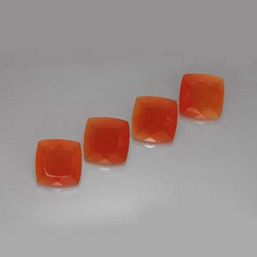 캐럿 천연 레드 오렌지 카넬리안 보석, 쿠션 컷, 10.2×10.1 mm, 투명한