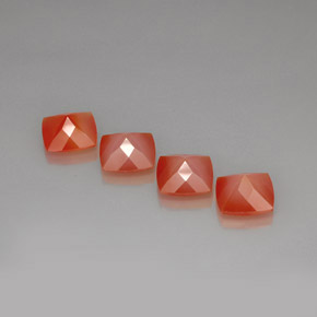 캐럿 천연 레드 오렌지 카넬리안 보석, 쿠션 컷, 10.2×10.1 mm, 투명한