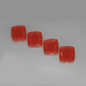 캐럿 천연 레드 오렌지 카넬리안 보석, 쿠션 컷, 10.1×10 mm, 투명한