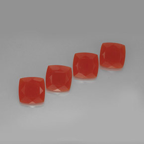 캐럿 천연 레드 오렌지 카넬리안 보석, 쿠션 컷, 10.1×10 mm, 투명한