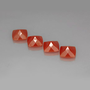 캐럿 천연 레드 오렌지 카넬리안 보석, 쿠션 컷, 10.1×10 mm, 투명한
