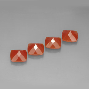 캐럿 천연 레드 오렌지 홍옥수 보석, 쿠션 컷, 투명한