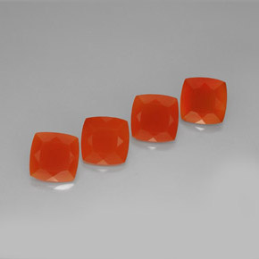 캐럿 천연 레드 오렌지 카넬리안 보석, 쿠션 컷, 10.1×10.1 mm, 투명한