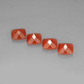 캐럿 천연 레드 오렌지 카넬리안 보석, 쿠션 컷, 10.1×10.1 mm, 투명한