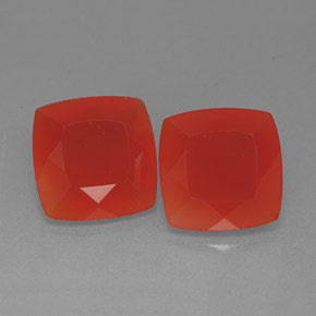 캐럿 천연 레드 오렌지 카넬리안 보석, 쿠션 컷, 10.1×10 mm, 투명한