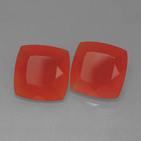 캐럿 천연 레드 오렌지 카넬리안 보석, 쿠션 컷, 10.1×10 mm, 투명한