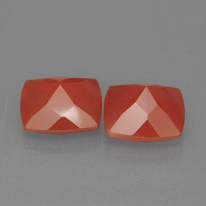캐럿 천연 레드 오렌지 카넬리안 보석, 쿠션 컷, 10.1×10 mm, 투명한