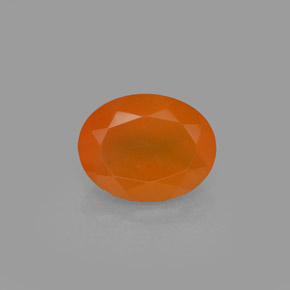 1.71캐럿 천연 오렌지 카넬리안, 타원형 컷, 9.2×7.2 mm, 투명한