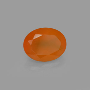 1.71캐럿 천연 오렌지 카넬리안, 타원형 컷, 9.2×7.2 mm, 투명한