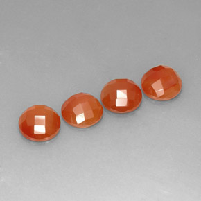 캐럿 천연 오렌지 카넬리안 보석, 라운드 컷, 8.06 mm, 투명한