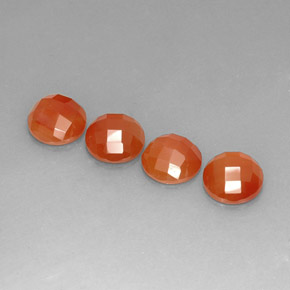 캐럿 천연 오렌지 카넬리안 보석, 라운드 컷, 8.06 mm, 투명한