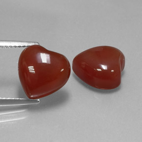캐럿 천연 오렌지 카넬리안 보석, 하트 모양, 10×9.8 mm, 투명한