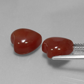 캐럿 천연 오렌지 카넬리안 보석, 하트 모양, 10×9.8 mm, 투명한