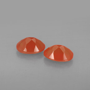 캐럿 천연 오렌지 카넬리안 보석, 투명한, 6.9×5.2 mm, 투명/반투명
