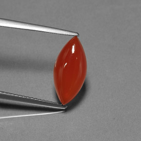 3.11캐럿 천연 레드 오렌지 카넬리안, 투명한, 15.1×7.2 mm, 투명/반투명