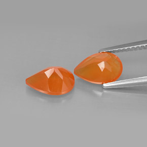 캐럿 천연 오렌지 카넬리안 보석, 투명한, 8.8×6.1 mm, 투명/반투명