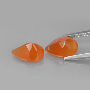 캐럿 천연 오렌지 카넬리안 보석, 투명한, 9.1×6.2 mm, 투명/반투명