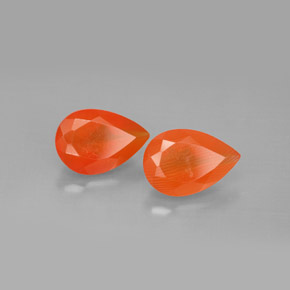 캐럿 천연 오렌지 카넬리안 보석, 투명한, 9.1×6.2 mm, 투명/반투명