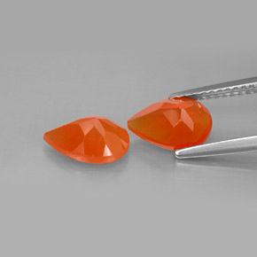 캐럿 천연 오렌지 카넬리안 보석, 투명한, 9.1×6.2 mm, 투명/반투명