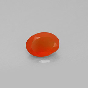 0.68캐럿 천연 레드 오렌지 카넬리안, 투명한, 7×5.1 mm, 투명/반투명