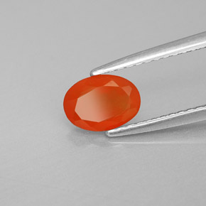 0.68캐럿 천연 레드 오렌지 카넬리안, 투명한, 7×5.1 mm, 투명/반투명
