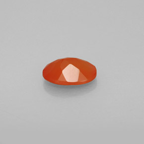 0.68캐럿 천연 레드 오렌지 카넬리안, 투명한, 7×5.1 mm, 투명/반투명
