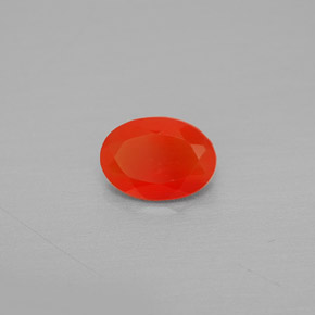 0.66캐럿 천연 레드 오렌지 카넬리안, 투명한, 7×5 mm, 투명/반투명