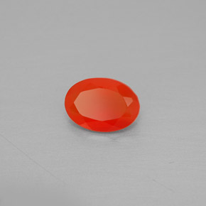 0.66캐럿 천연 레드 오렌지 카넬리안, 투명한, 7×5 mm, 투명/반투명