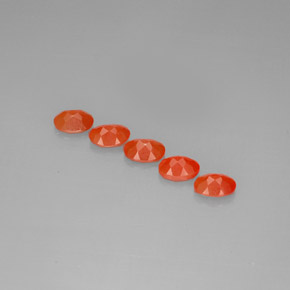 캐럿 천연 레드 오렌지 카넬리안 보석, 투명한, 7×5.1 mm, 투명/반투명