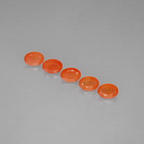 캐럿 천연 레드 오렌지 카넬리안 보석, 투명한, 7.1×5.1 mm, 투명/반투명