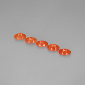 캐럿 천연 레드 오렌지 카넬리안 보석, 투명한, 7×5 mm, 투명/반투명