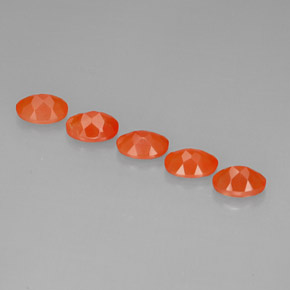 캐럿 천연 레드 오렌지 카넬리안 보석, 투명한, 7×5.2 mm, 투명/반투명